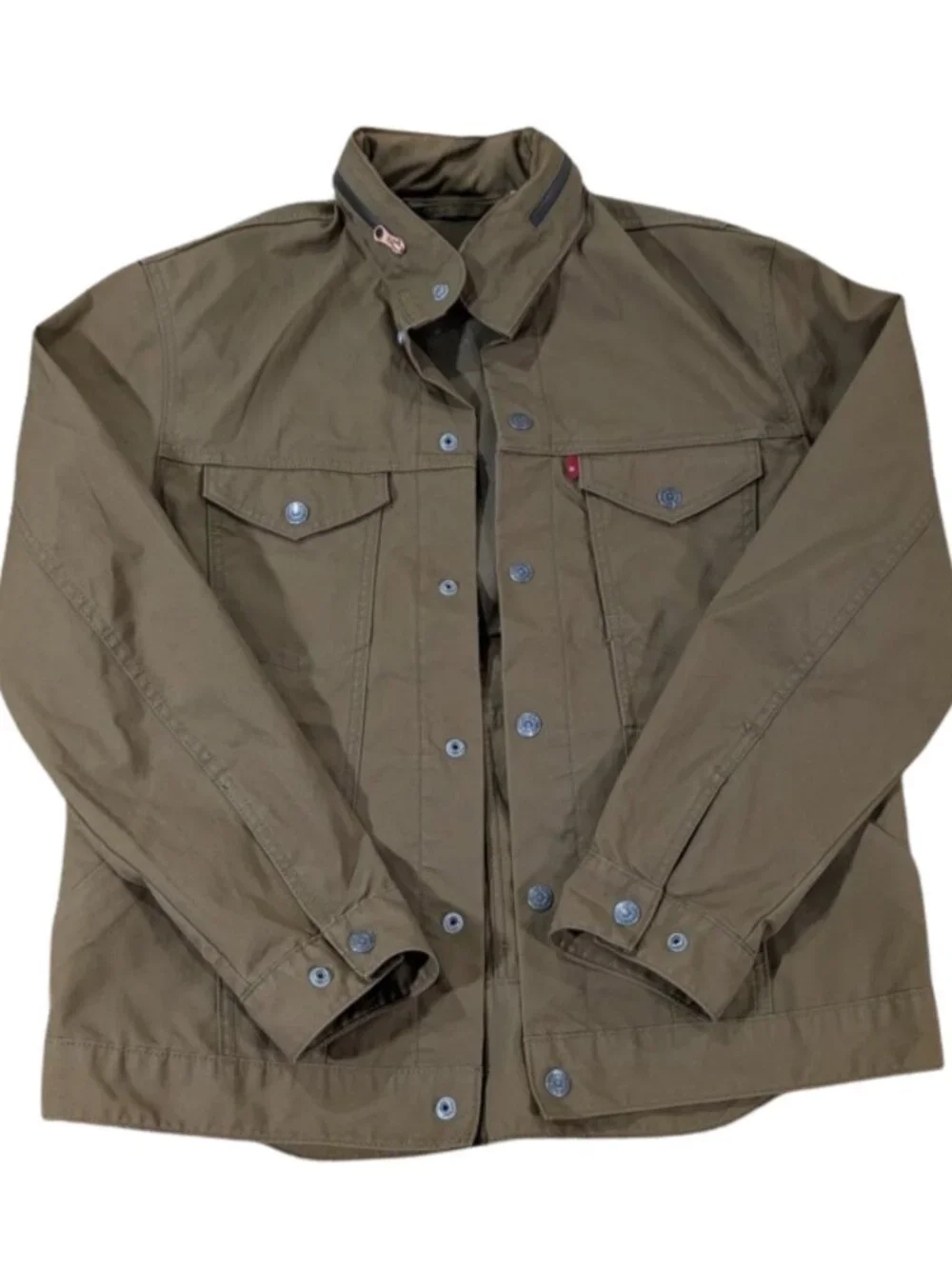Levi's Red Tab Hooded Field Jacket Mens XL Brown Utility Canvas Military Coat