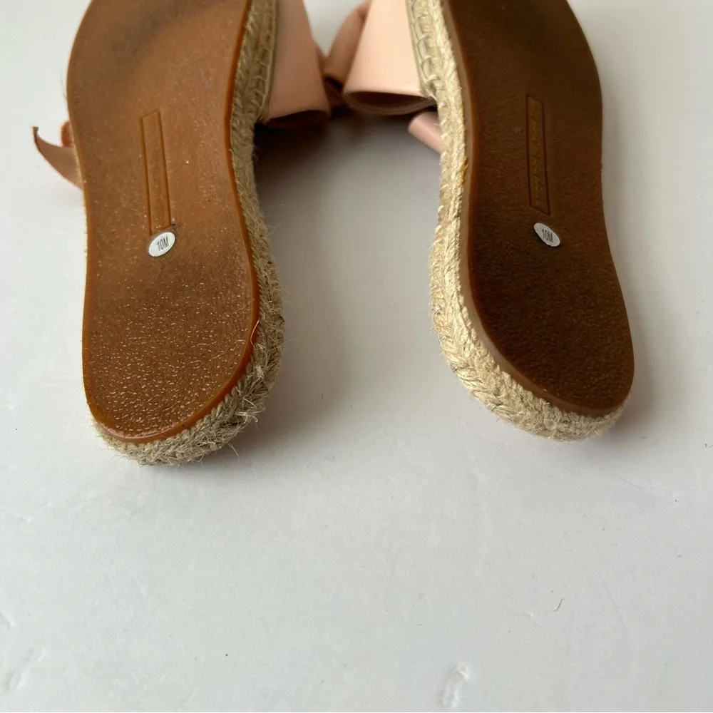 Avec Les Filles Gemma Espadrille Slides Sandal Shoes Pink Pale Peach Flower 10