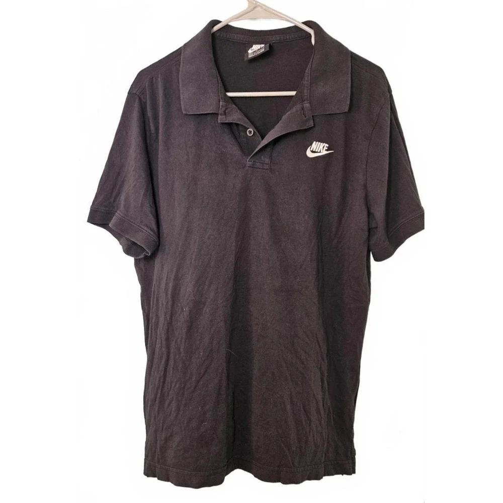 Nike Mens Short Sleeve Jersey Polo Shirt‎ Black Size M Golf Tennis Athleisure