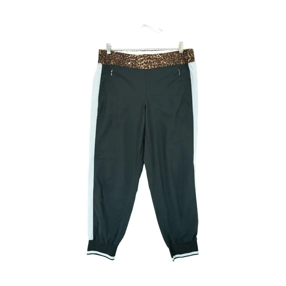 CALVIN KLEIN Animal Print Joggers Stretch‎ - Women's Size Large - Zip Pockets