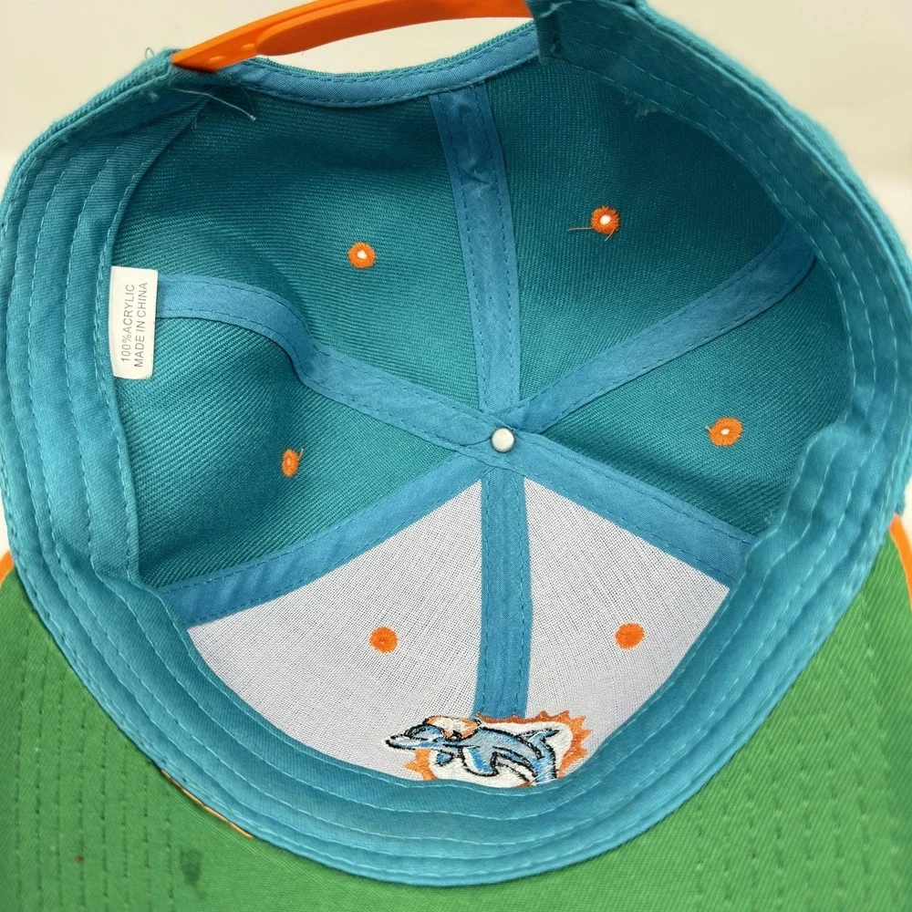 Miami Dolphins Hat Cap Snap Back‎ Teal Orange NFL Football Throwback Old Logo