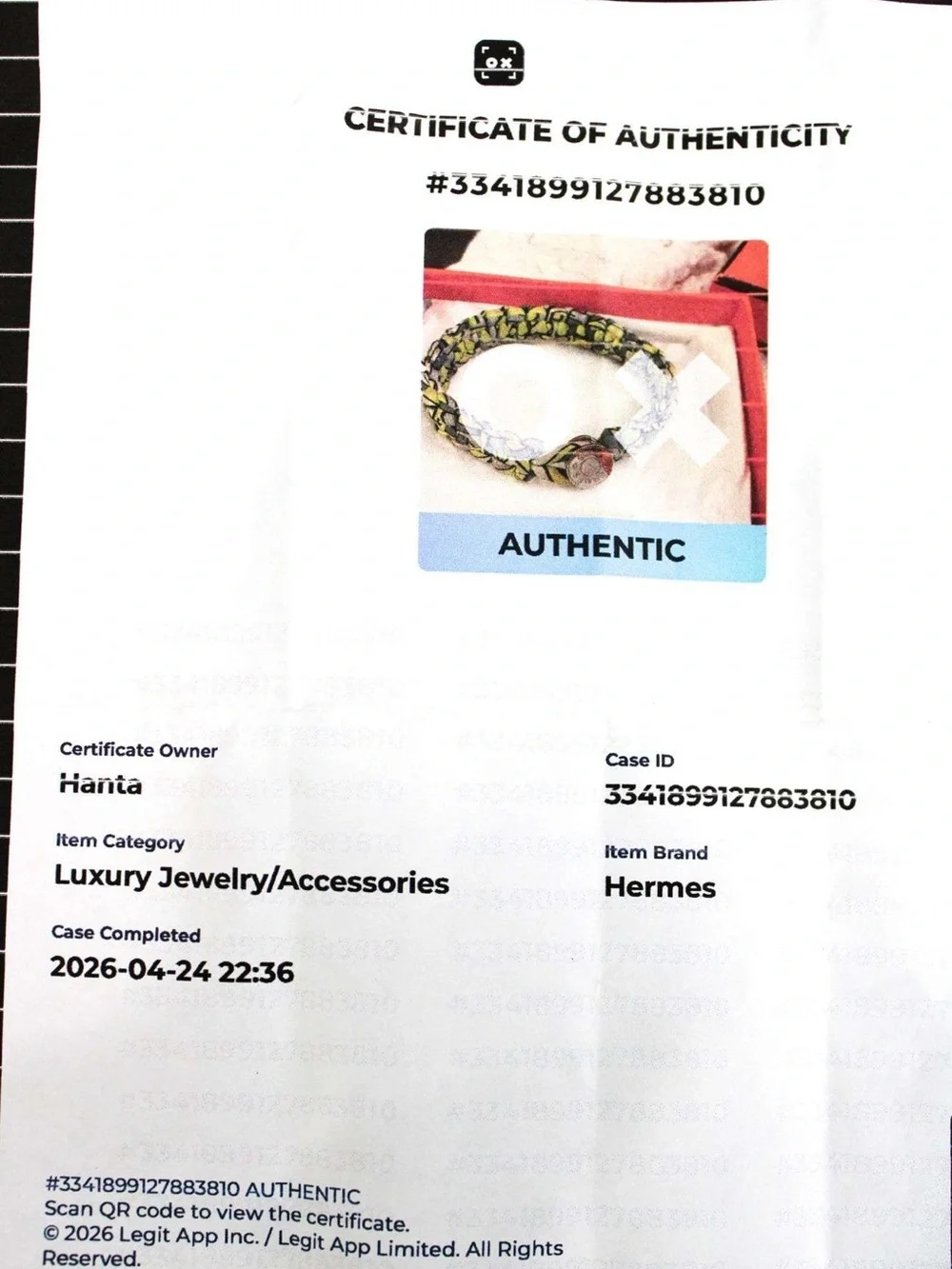 Hermes elegant braided