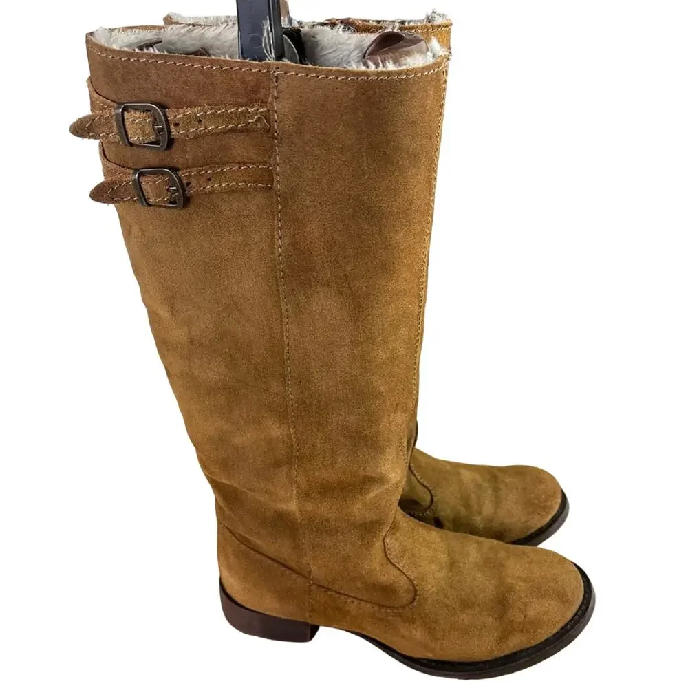Zara Trafaluc Boots Womens 39 Below Knee Suede Tall Winter