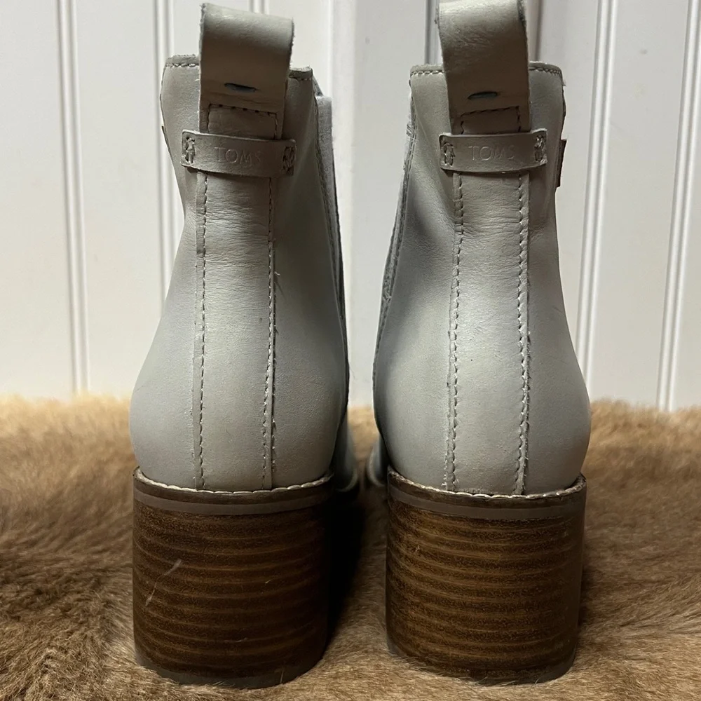 Toms Esme Leather Ankle Boots Booties 7