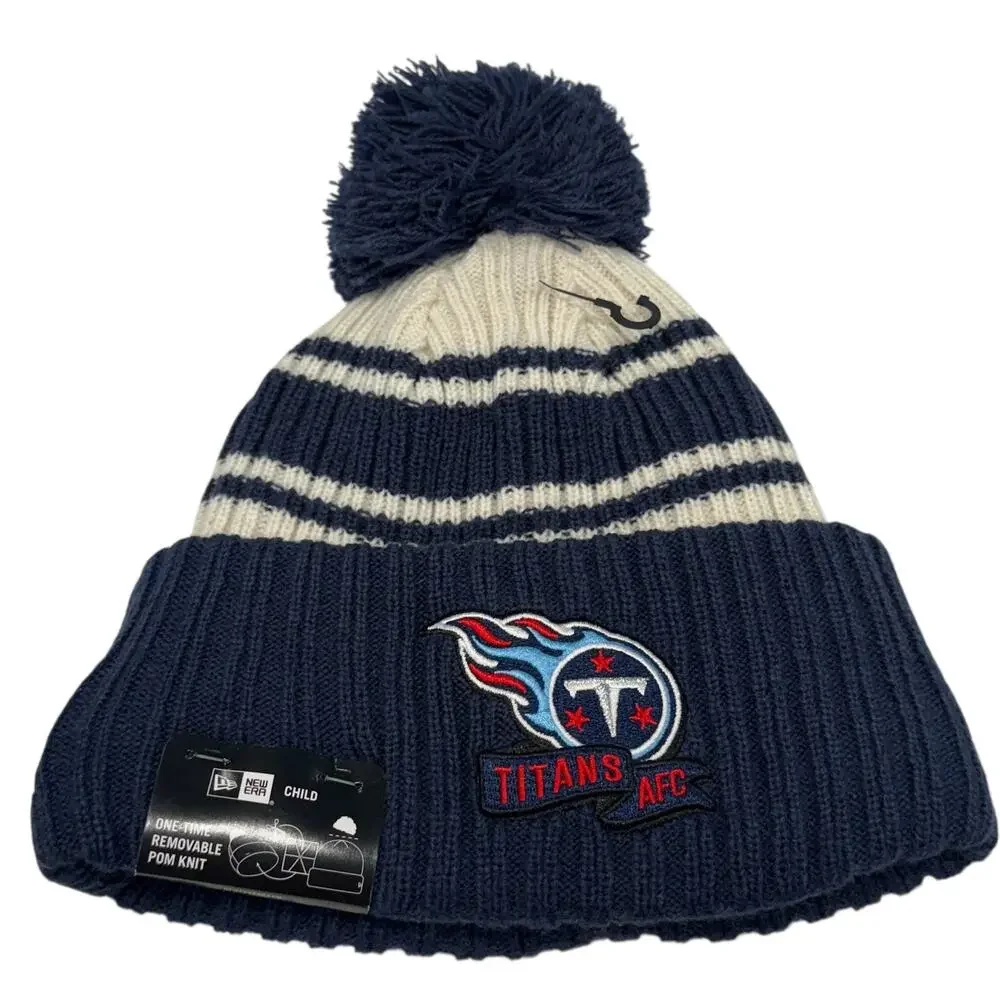 Tennessee Titans Beanie Hat Youth NFL Football Pom New Era Kids‎ Outdoors NEW