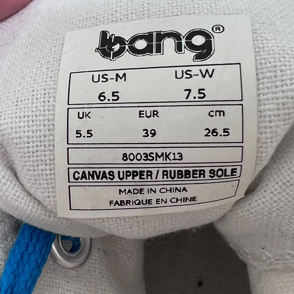 Bang Energy‎ Drink White High Top Sneakers Womens Size 7.5 / Mens 6.5
