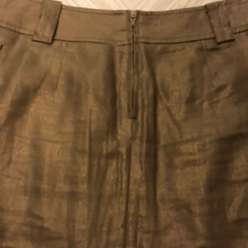 J.Crew Bronze Shimmer Cargo Front Pleated Skirt