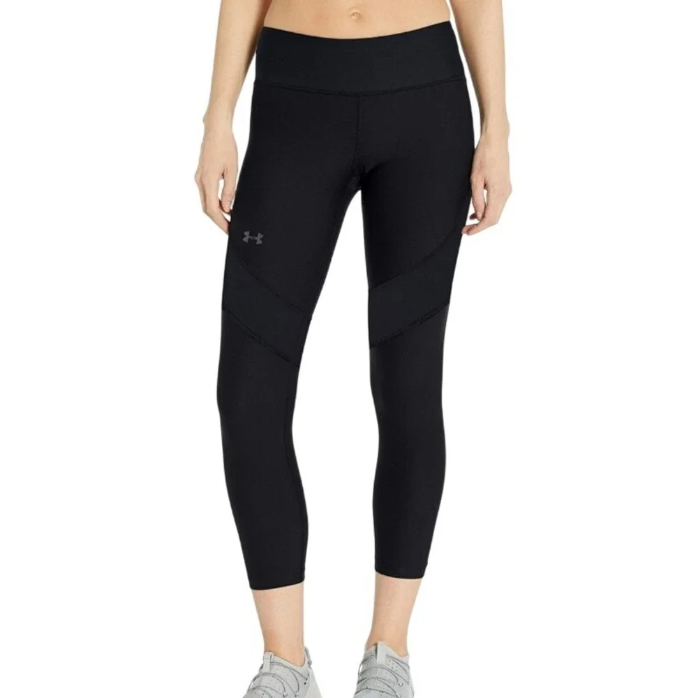 UNDER ARMOUR NWT Women's XS Black‎ Vanish Crop Leggings UA HeatGear Compression