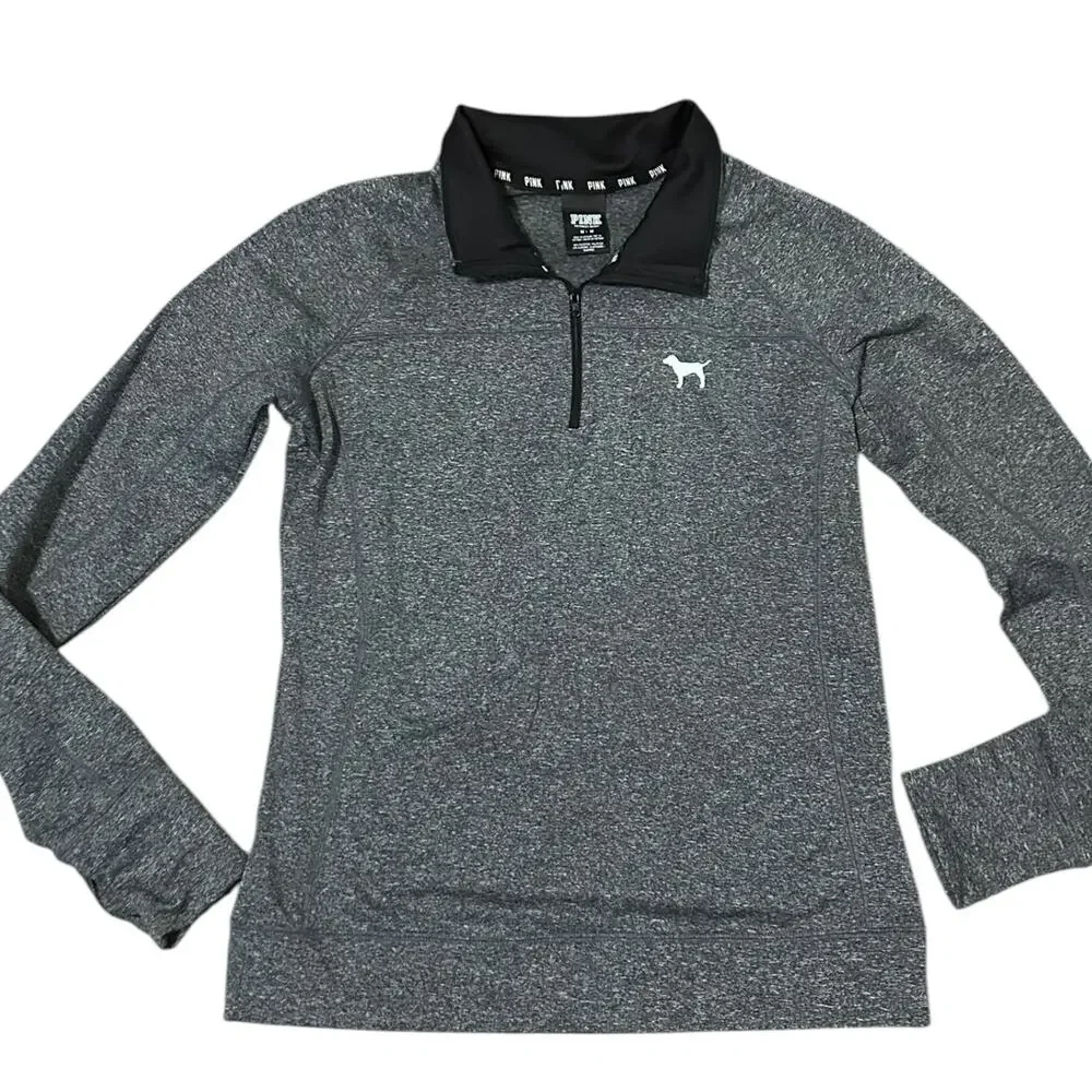 PINK Victoria's Secret | Gray 1/4 Zip Pullover Size Womens Medium