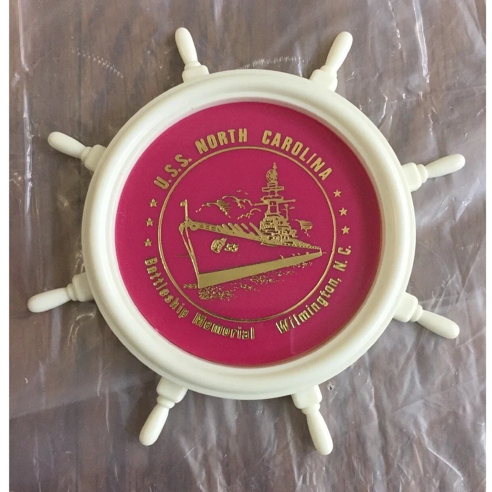 VTG 1965–1980 USS North Carolina Coaster‎ Set 6 Multicolor Nautical Coastal USA