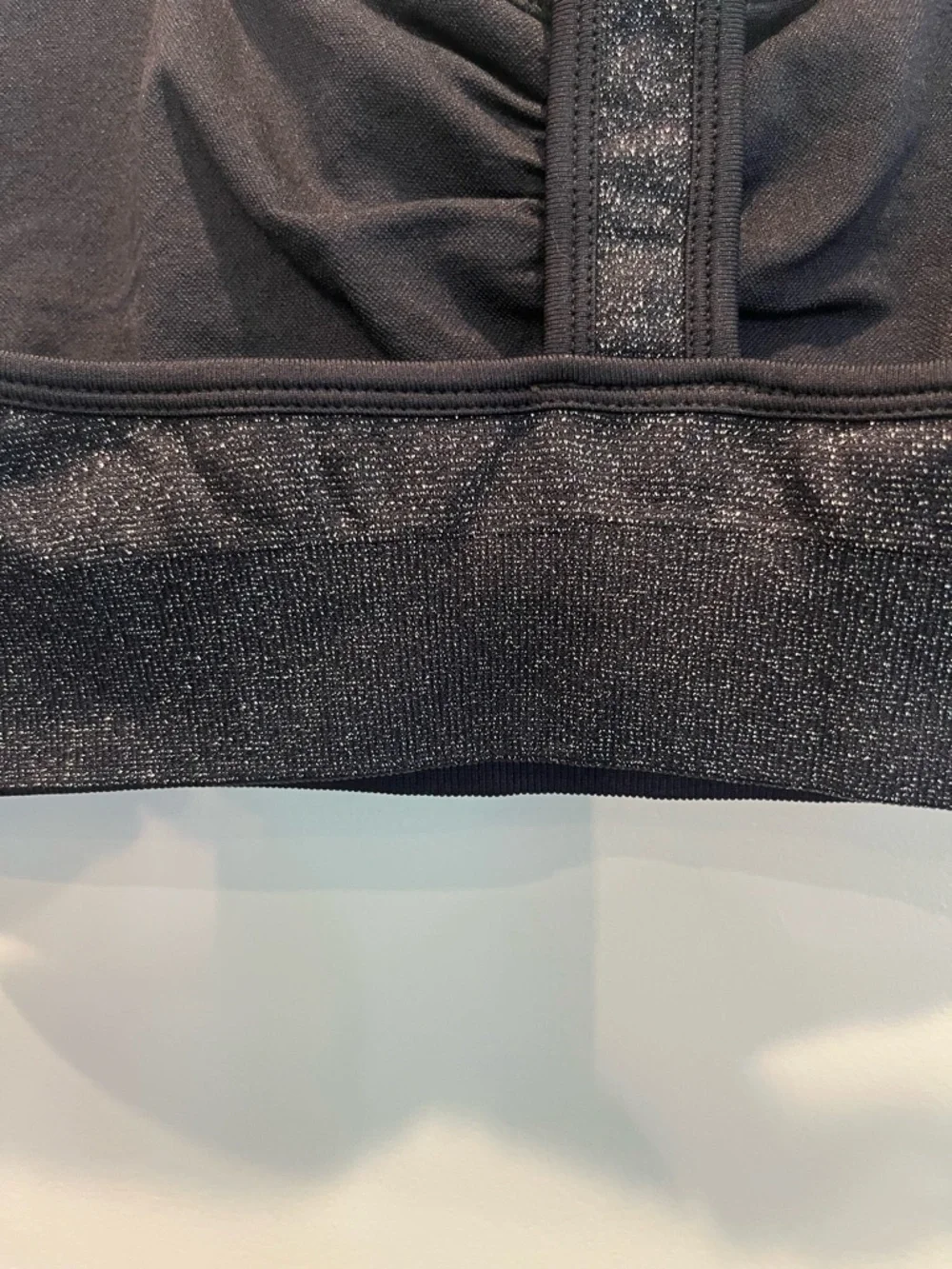 Halara Shimmery Black Racerback Sports Bra XL New Sparkle Activewear Yoga Gym