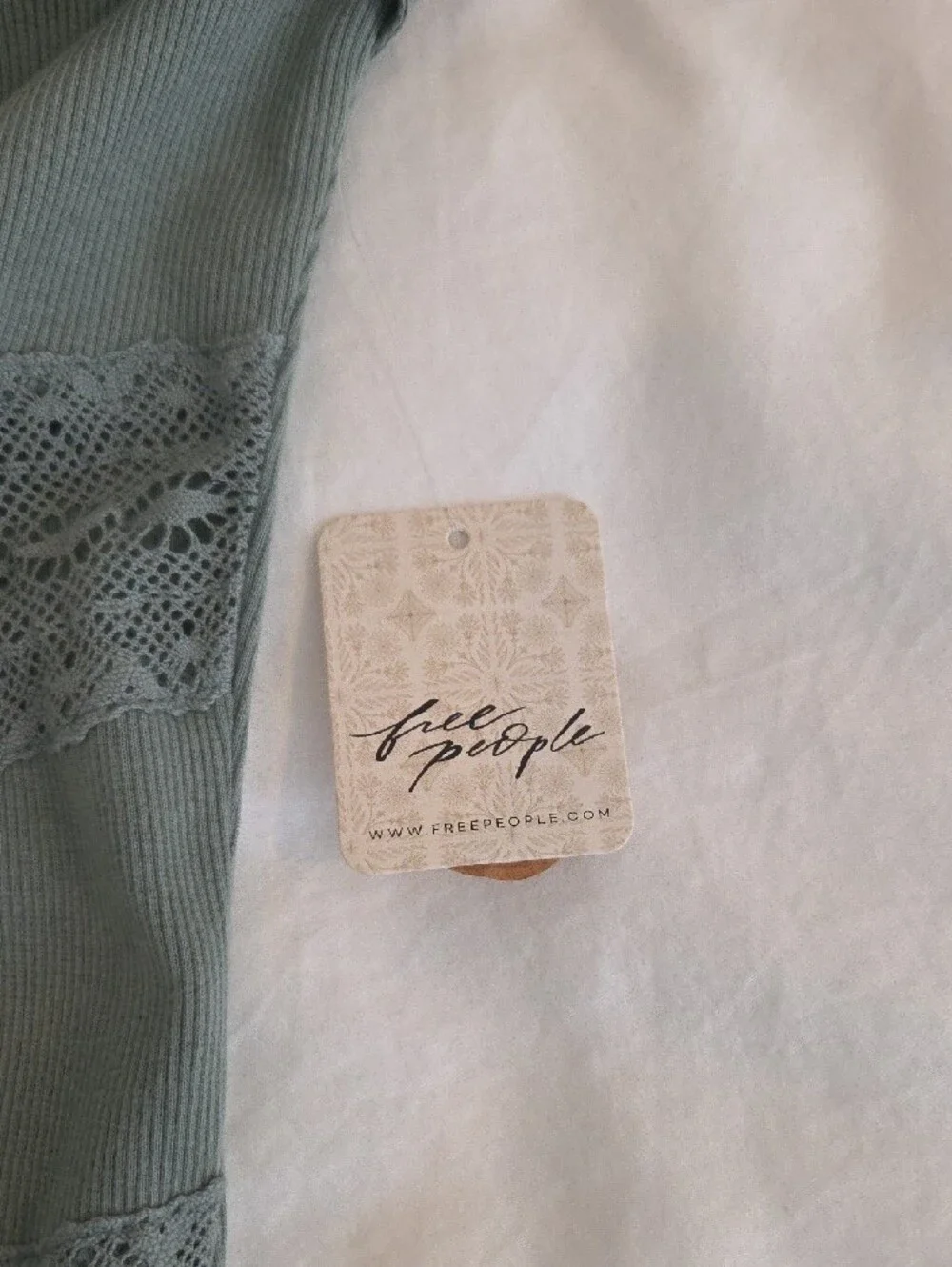 Free People Olive Green Spaghetti Strap Ruffle Hem Mini Dress NWT