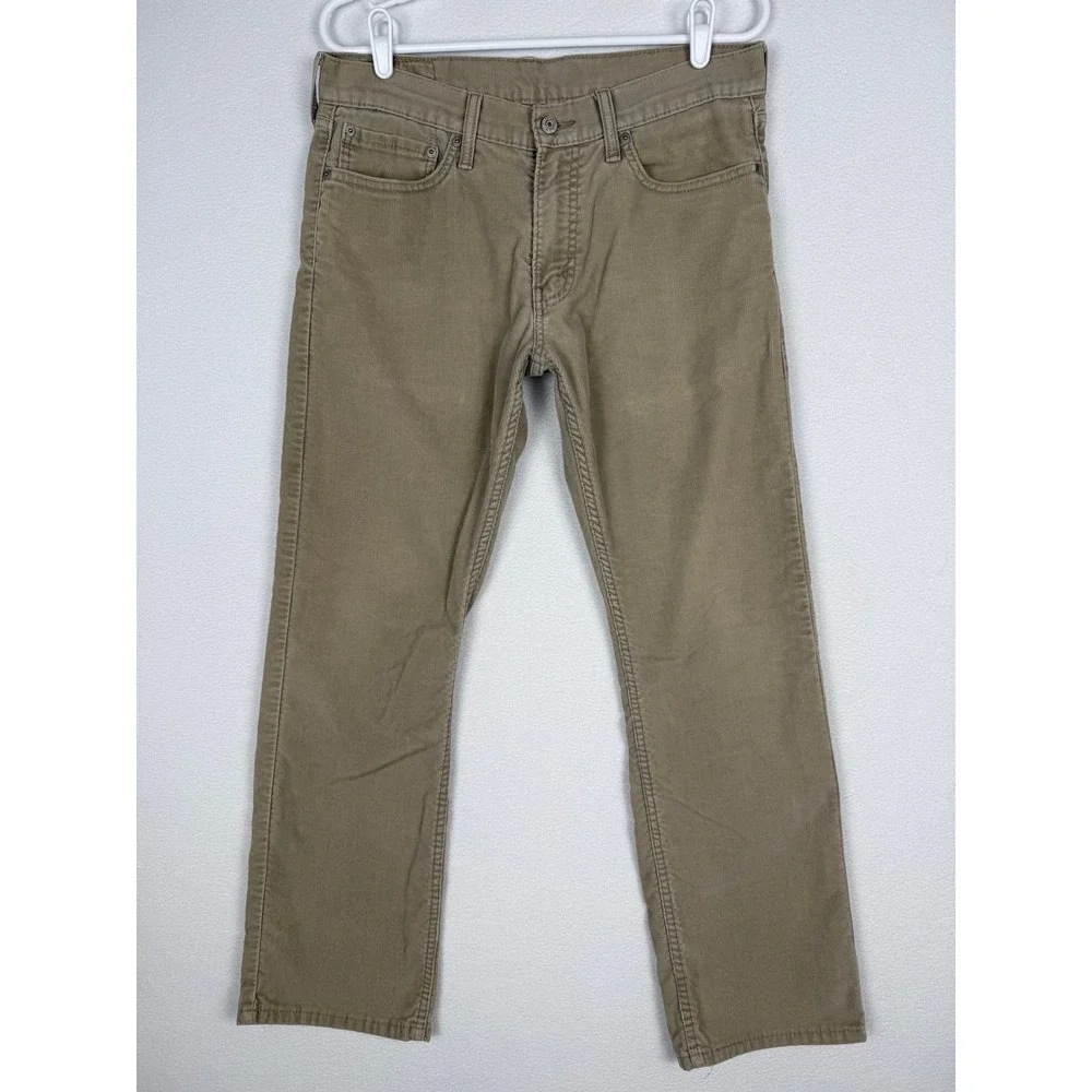 Levi's 514 Corduroy Pants Mens 33x30 Tan Straight Leg 00514-0508