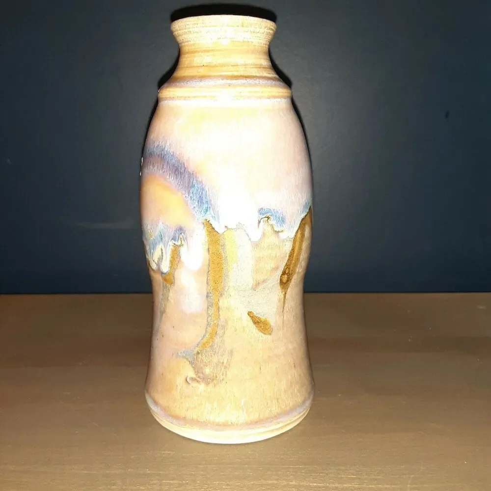 Hale? Drip Stoneware Vase, Pastels, Modern,Minimalist, Beachy-Note