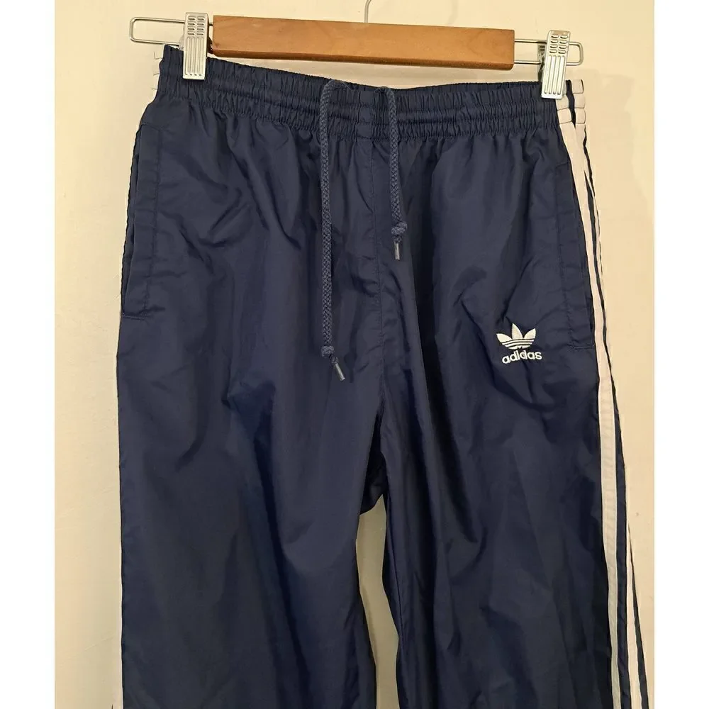 Vintage 90's Adidas Windbreaker track pants jogger womens small nylon blue