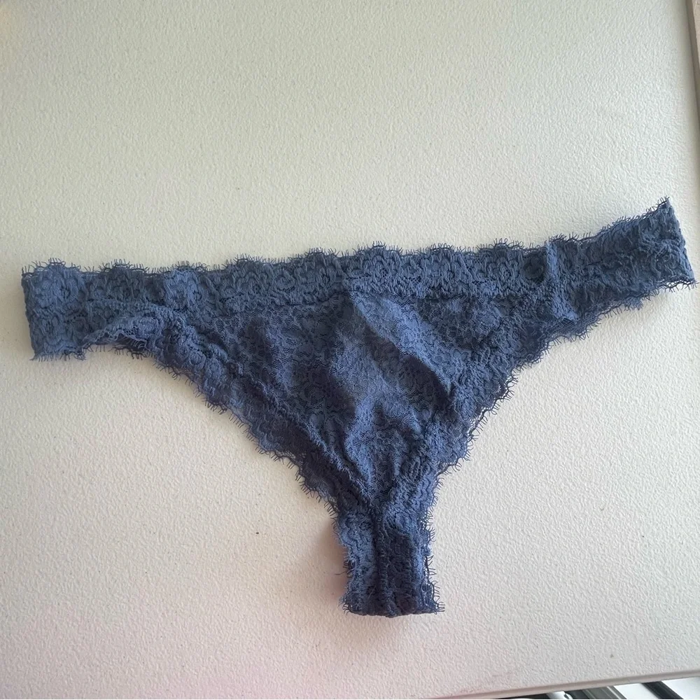 Aerie nwt blue lace thong panties