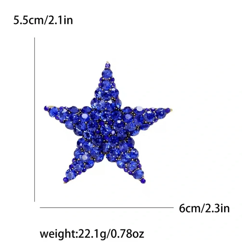 Royal Star Blue Crystal Brooch