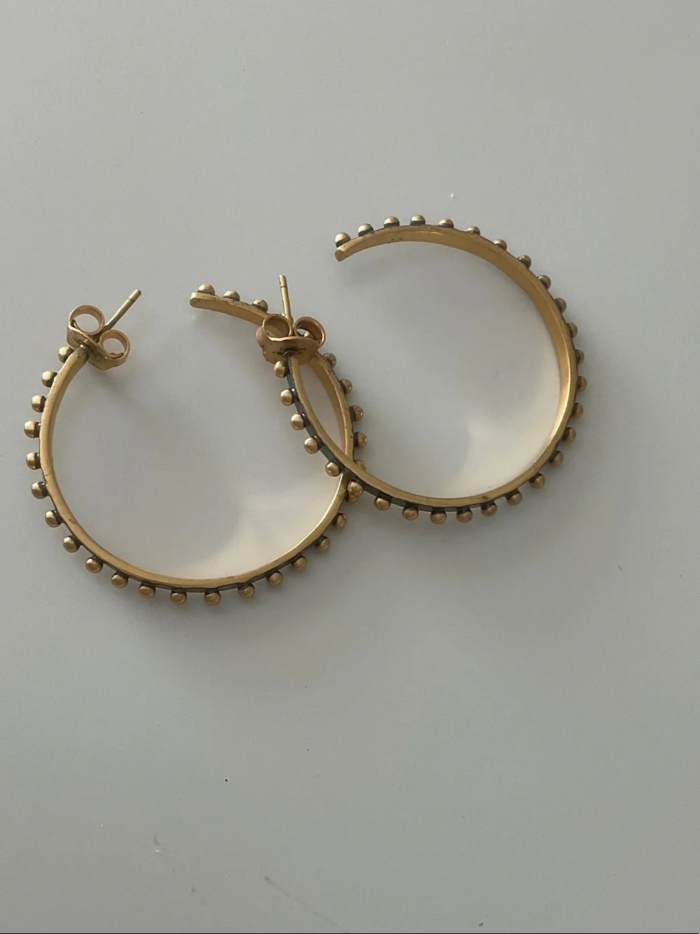 Julie Vos Soho hoop Gold Beaded Hoop Earrings  like new
