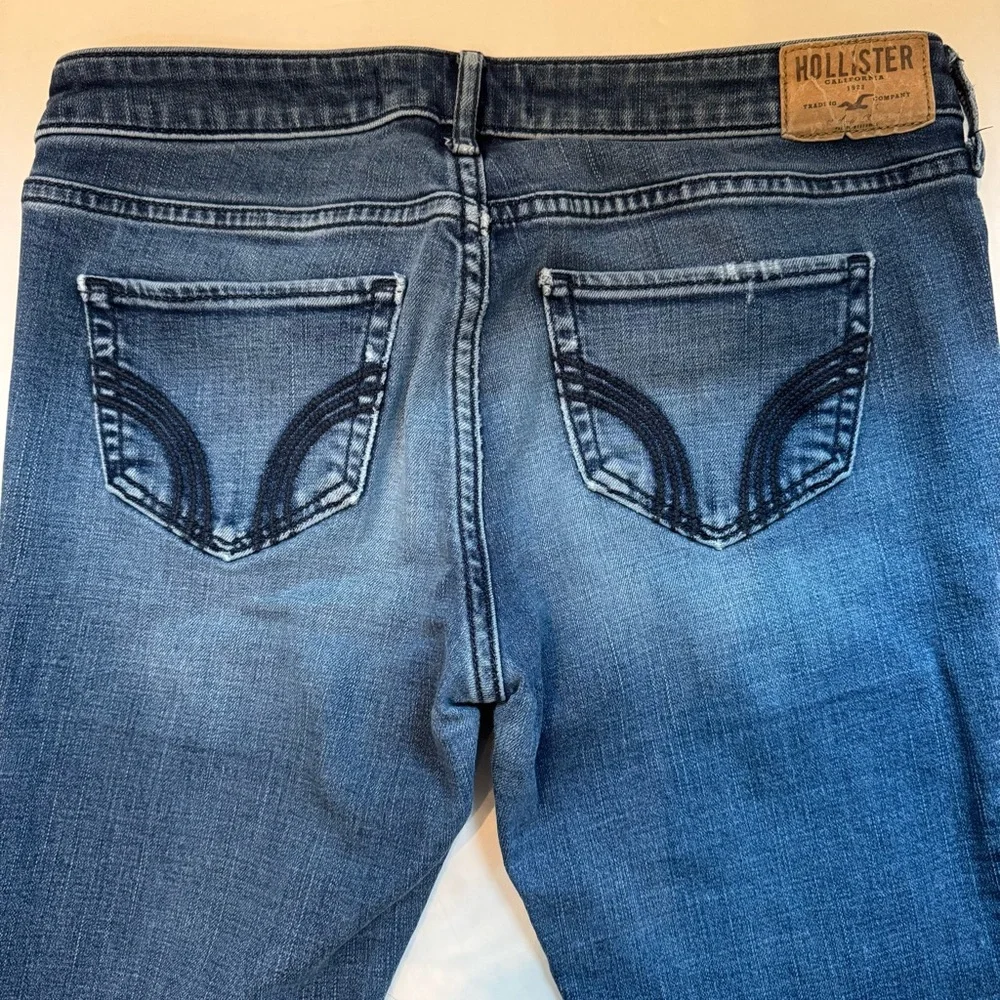 HOLLISTER Skinny Distressed Ripped Blue Denim Jeans Blue size 5R / W 27/ L 31