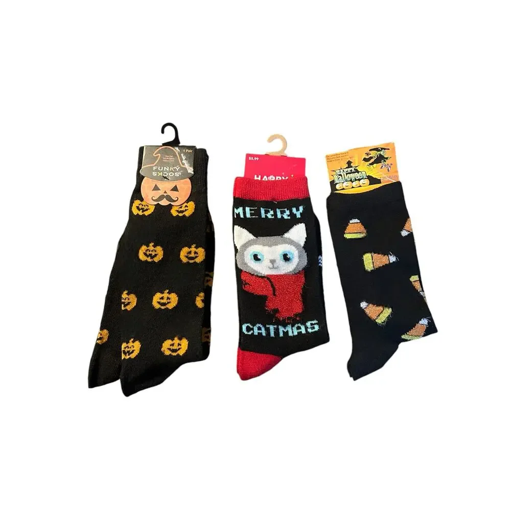 Holiday Socks-Set of 3 Fits Shoe Size 4-10 NWT