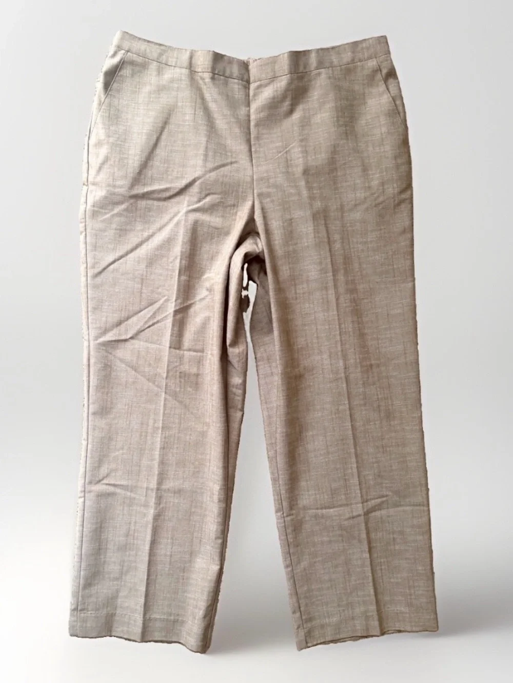 Alfred Dunner Womens Pants Size 18 Pull On Tan Elastic Waist Dress