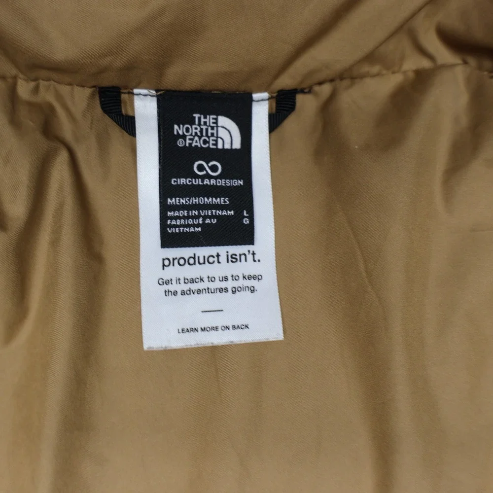 North Face Junction Jacket Mens Large Brown Insulated Hiking Quilted Puffer Warm