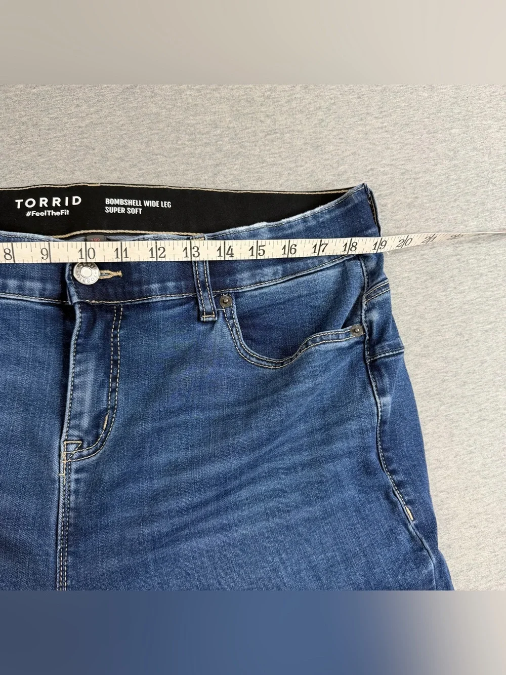Torrid Bombshell Jeans Womens 18R Blue Wide Leg High Rise Dark Wash Stretch