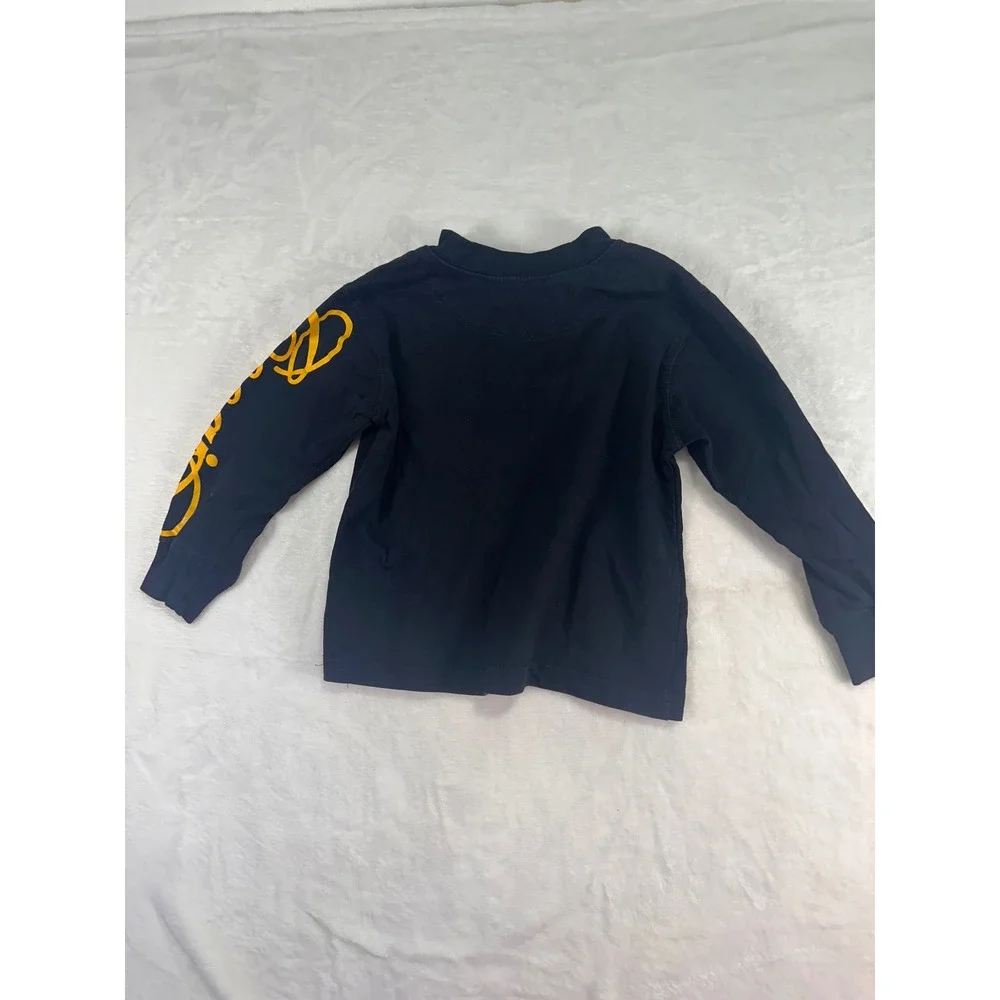 Coogi Long Sleeve T-Shirt 3T Black Gold Script Logo Graphic Kids Toddler