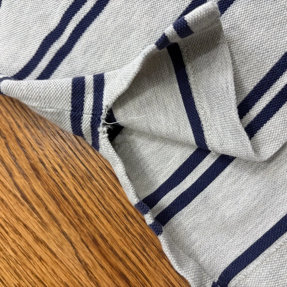 Polo Ralph Lauren Navy & Gray Striped Short Sleeve Polo Shirt (M)