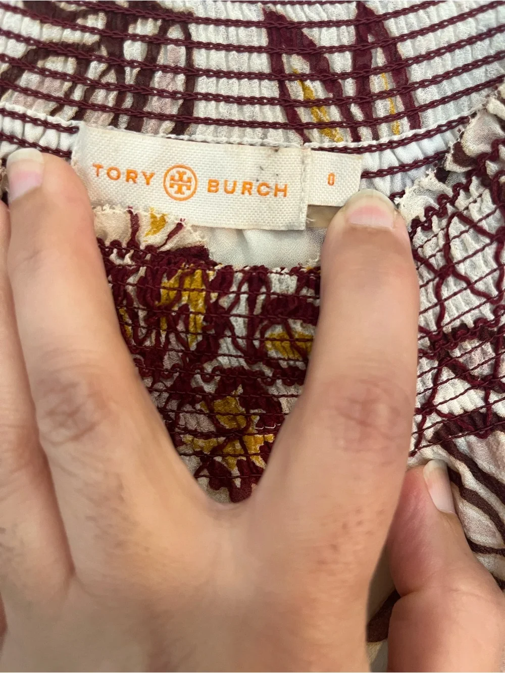 Tory Burch fabric tag