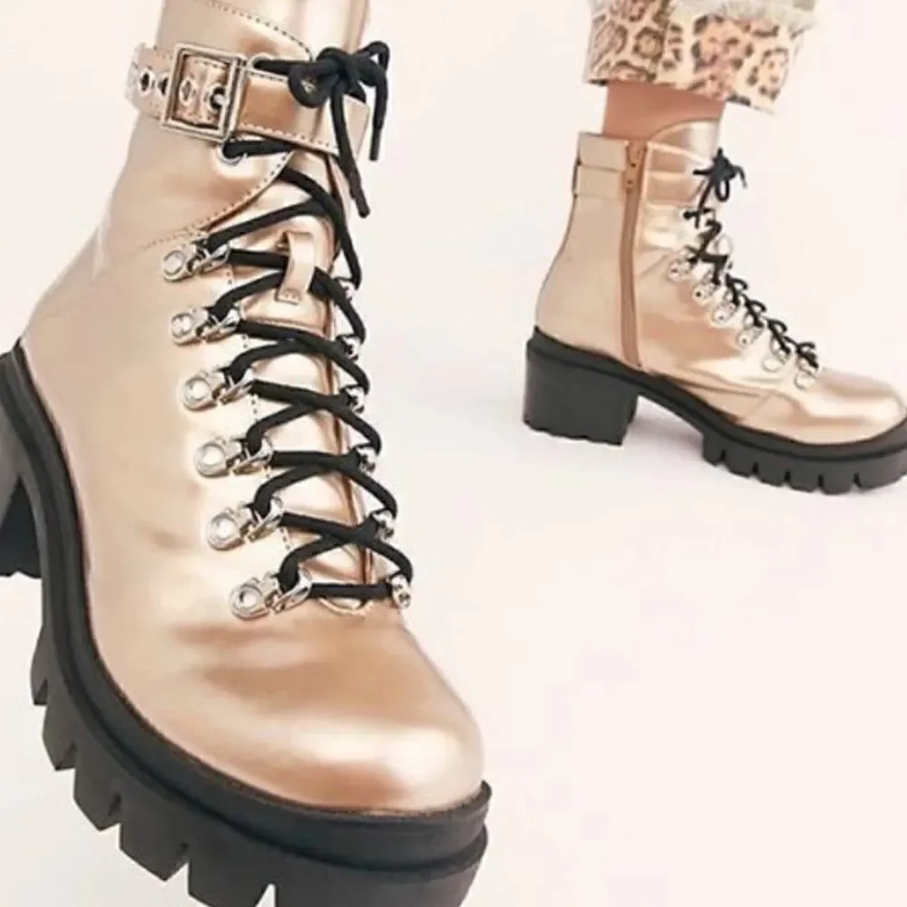 JEFFREY CAMPBELL Czech Lace-up Boot approx store closure