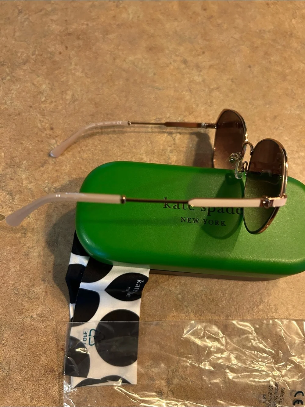kate spade Silver Metal Sunglasses with Brown Gradient Lenses