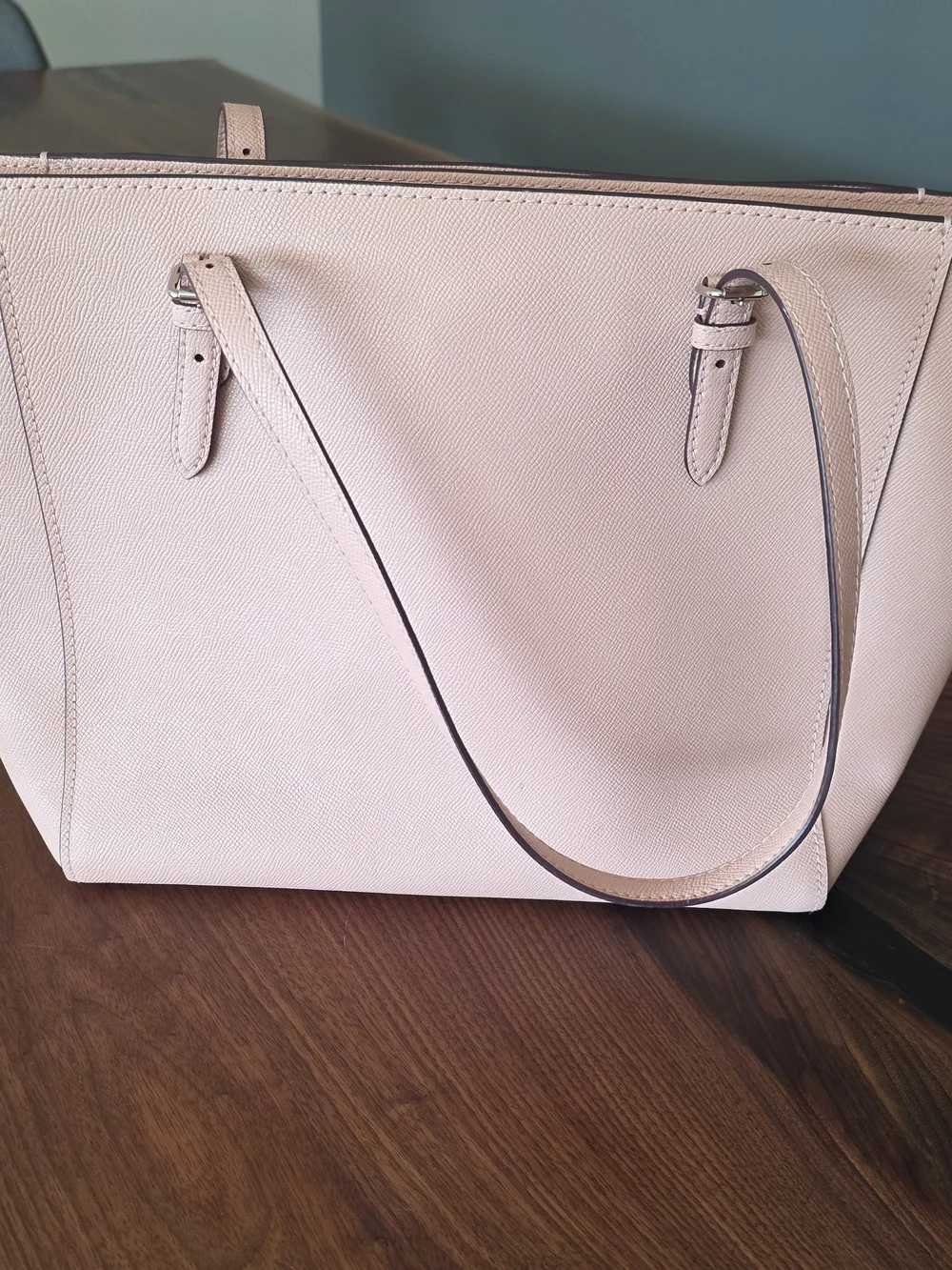 Coach Pebbled Leather Tote in Blush Pink