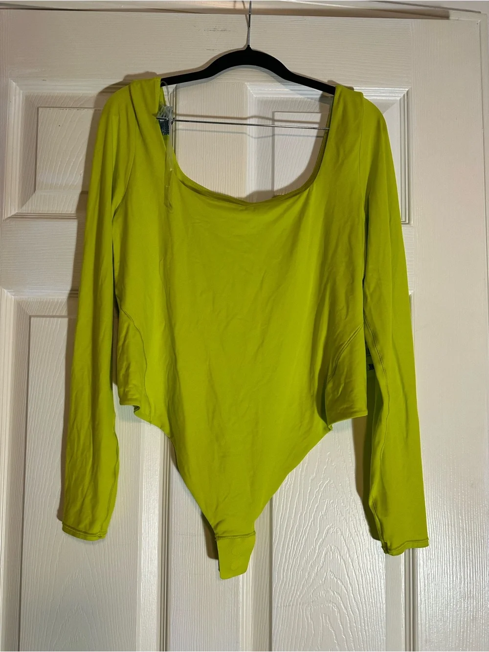 lululemon athletica Neon Lime Long Sleeve Scoop-Neck Bodysuit