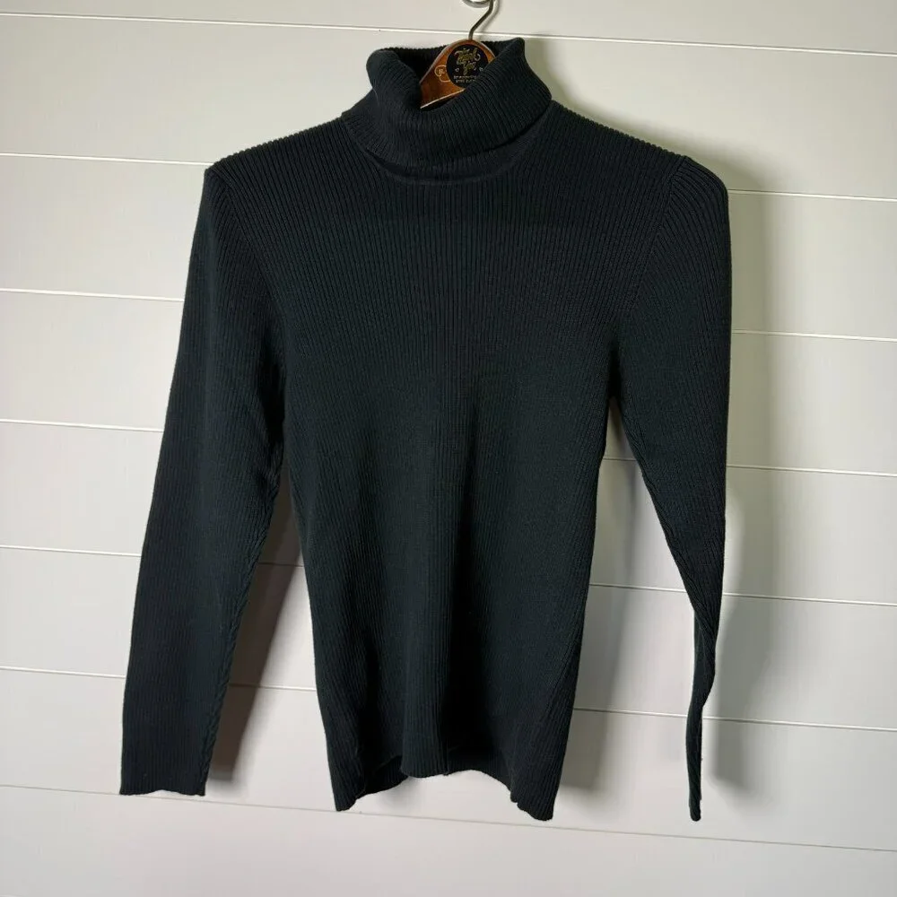 IVY- Black Ribbed Turtleneck Size Large