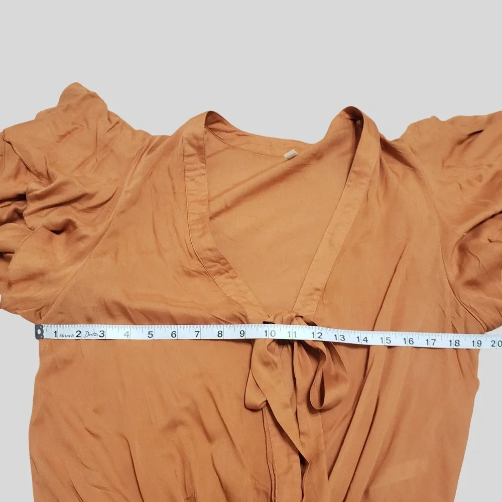 VTG Intimately Free People Call Me Later Bodysuit Orange Mesh Swiss Dot Small