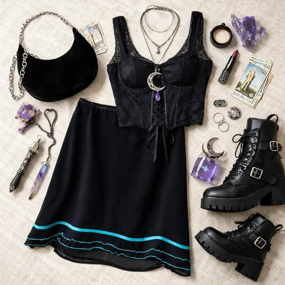Vintage‎ 90s Y2K Silk Skirt Plus Size 16 Ruffle Chiffon Whimsigoth Fairy Grunge