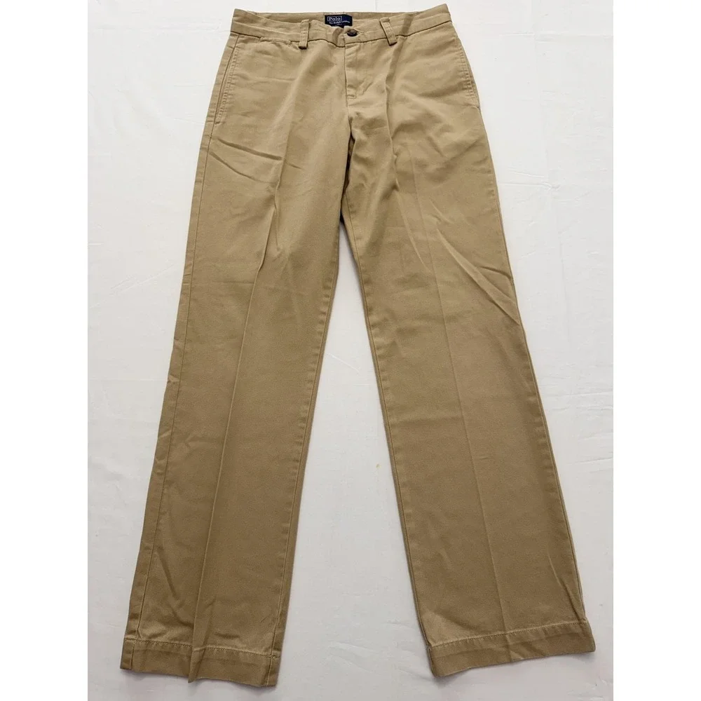 Polo Ralph Lauren Pants Boys 14 Khaki Chino Regular Fit Twill Cotton 27x27