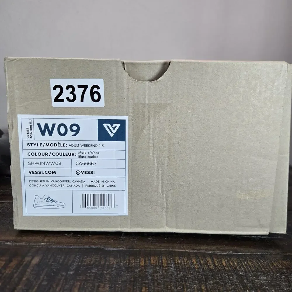 Vessi Weekend 1.5 Sneaker Womens Size 9 Waterproof Shoes Marble White