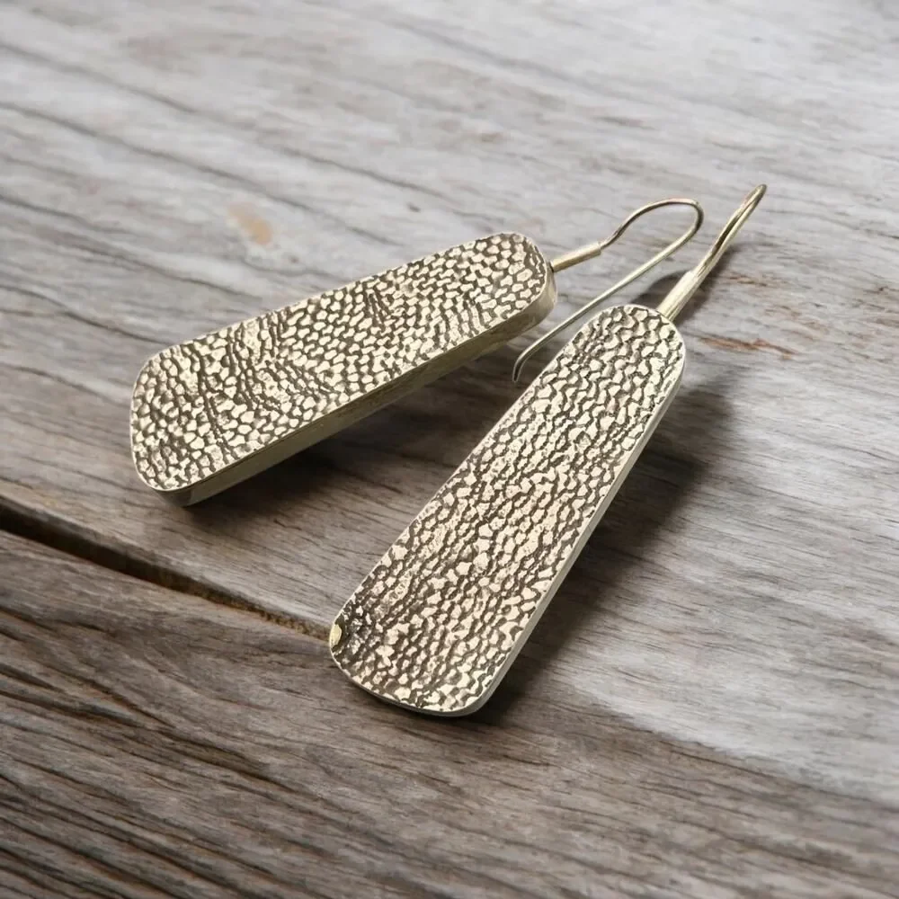 NEW Sterling Silver 3D Textured Earrings