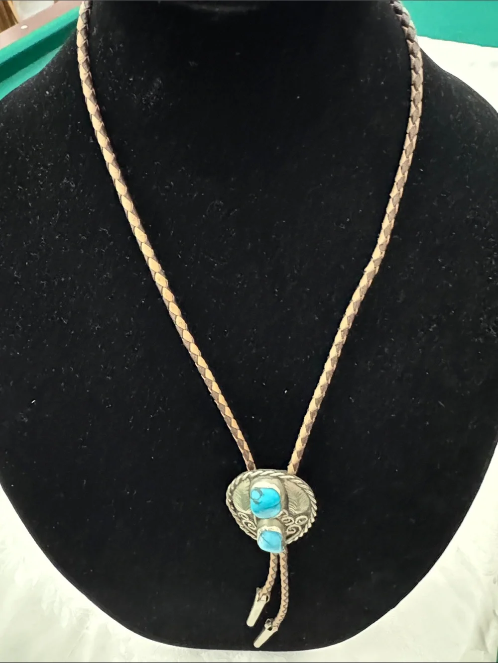Turquoise Stone vintage Bolo Tie Necklace - Unbranded (mlb)