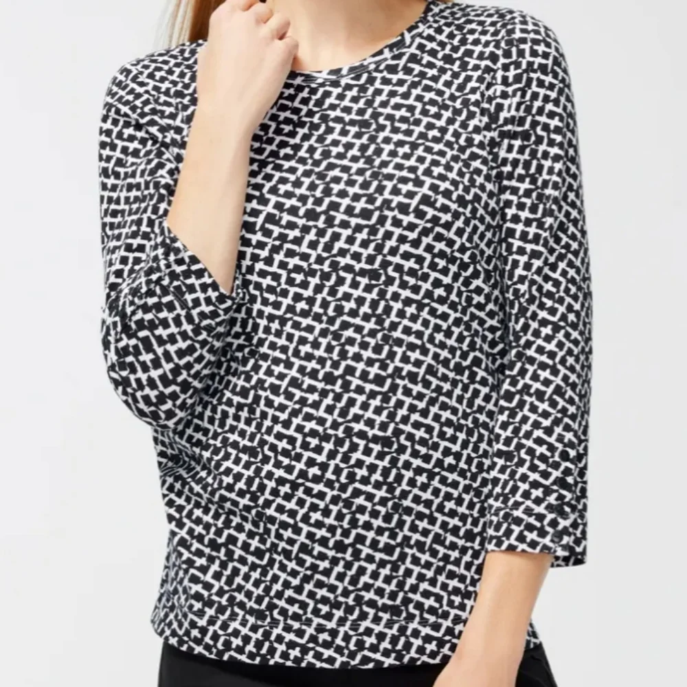 Chico's Women's Pima Abstract 3/4 Sleeve Everday Tee Size 2/Large 12