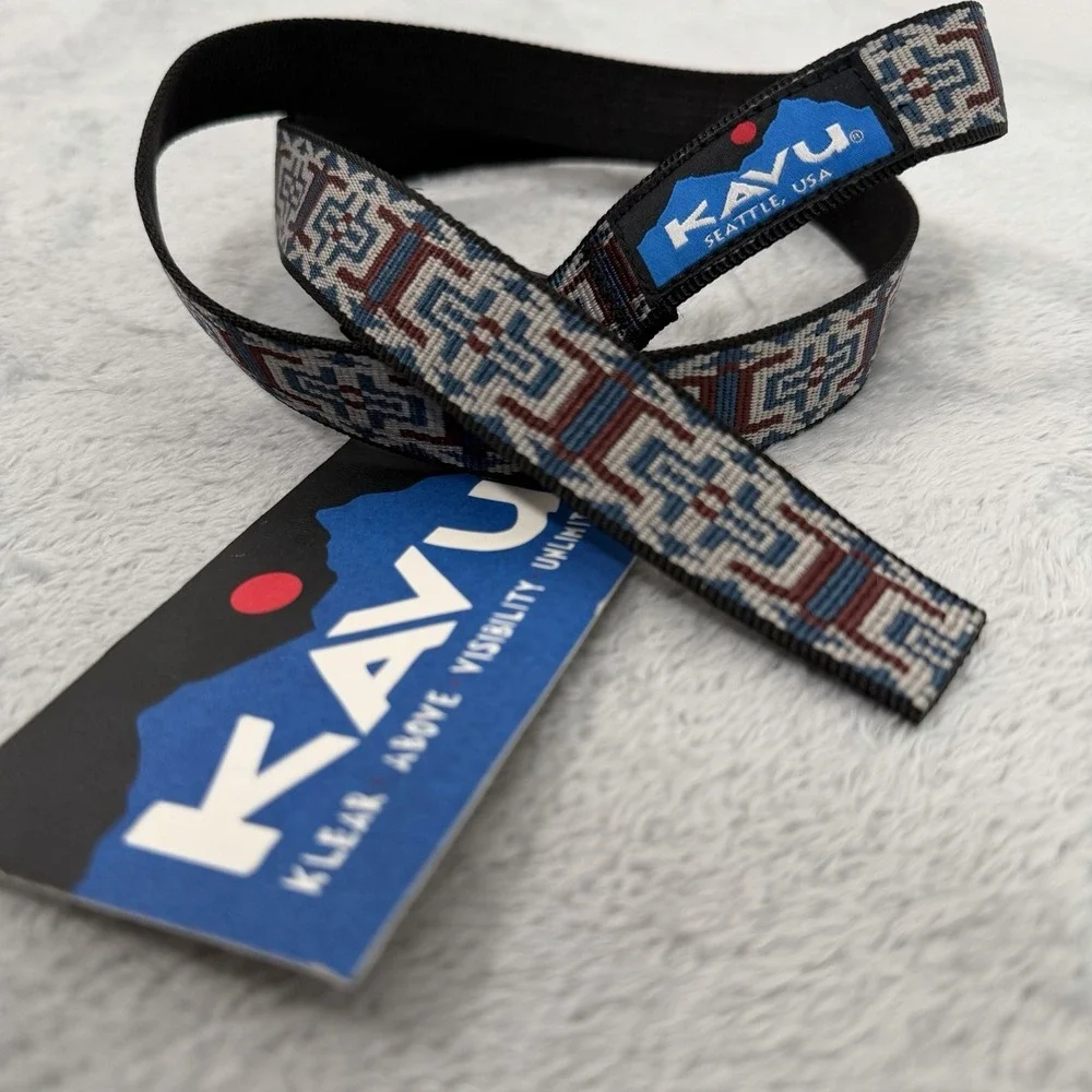 Kavu Geometric Webbing Belt Patterned Fabric Strap Cam Buckle