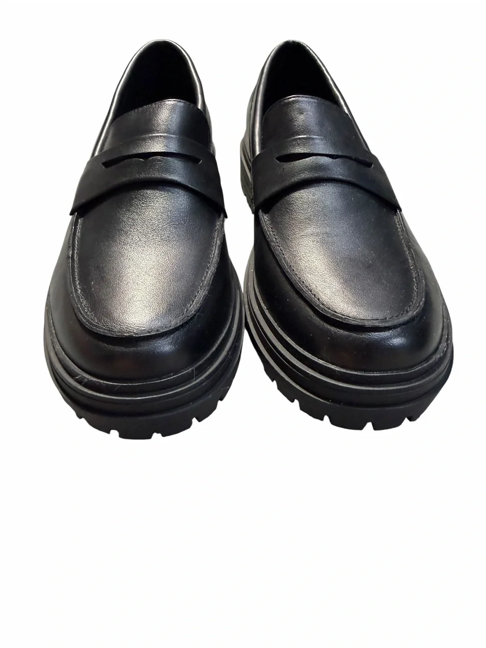 Quince Italian Leather Lug Sole Loafers Size 8