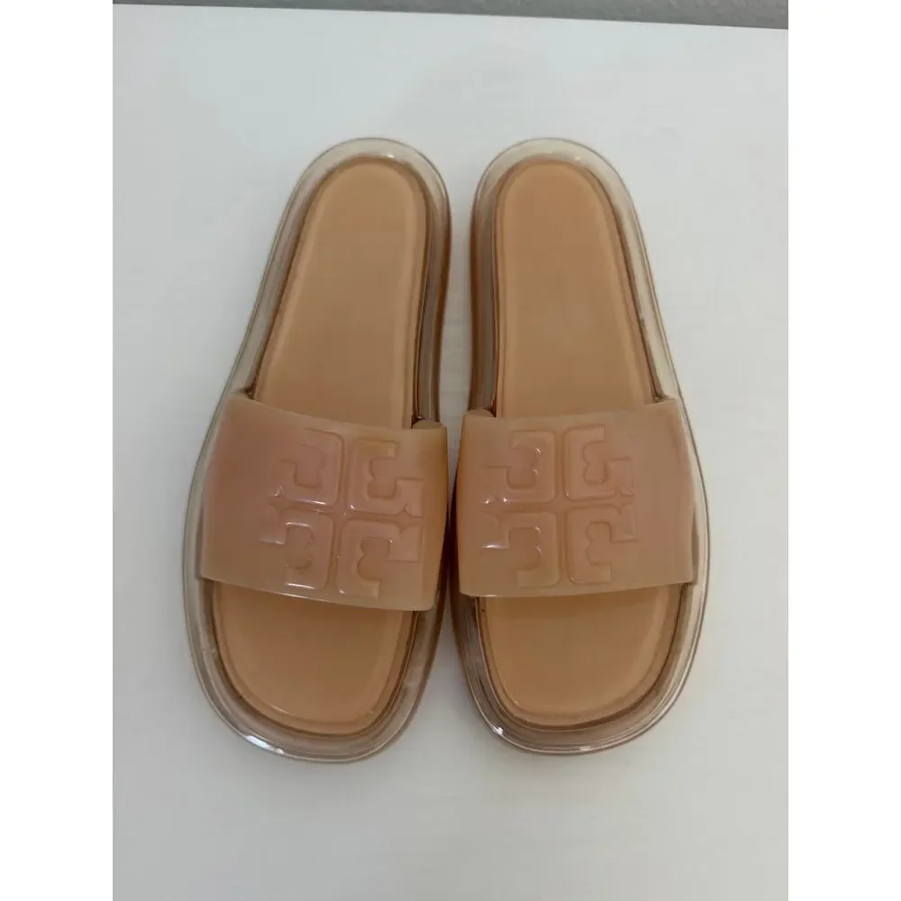Tory Burch Womens Bubble Jelly Slides Meadowsweet Tan Size 11