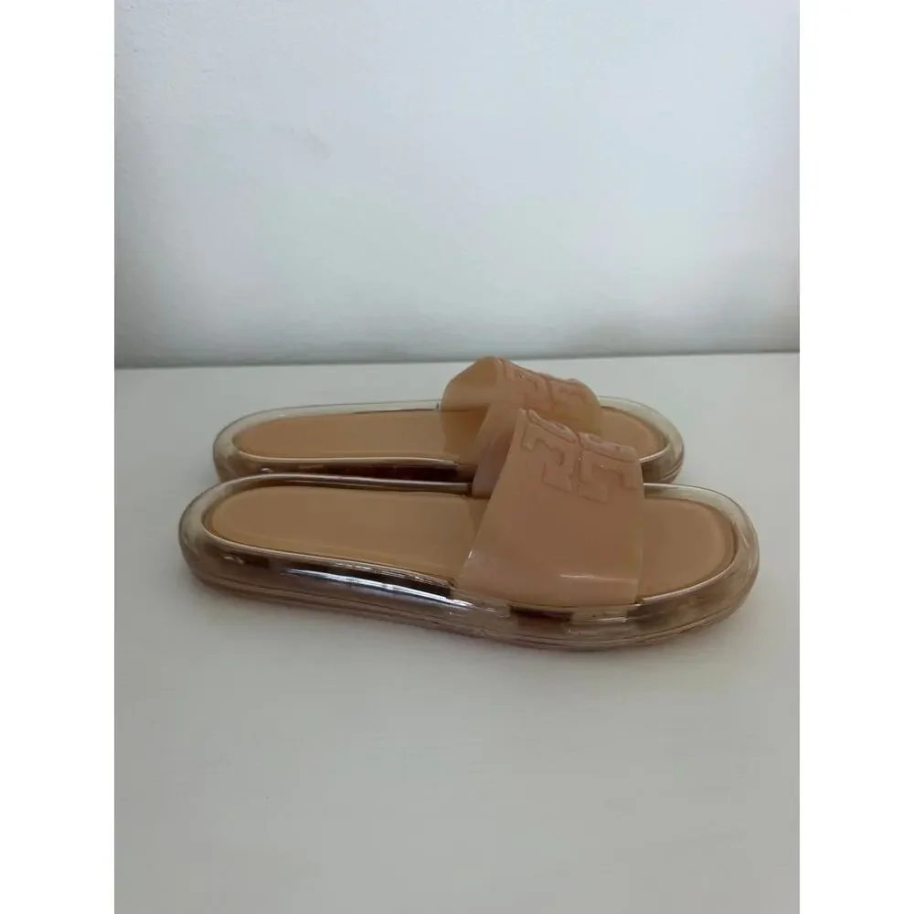 Tory Burch Womens Bubble Jelly Slides Meadowsweet Tan Size 11