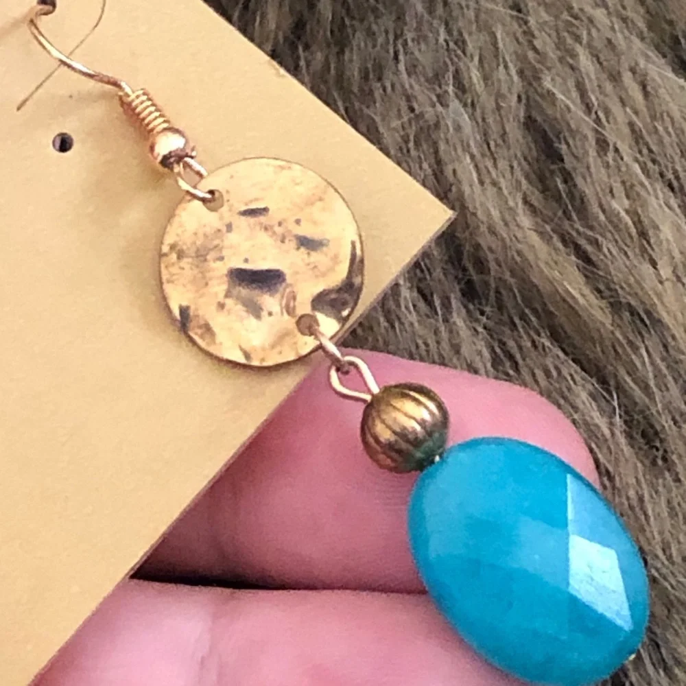 Vintage repurpose faceted glass dangle earrings