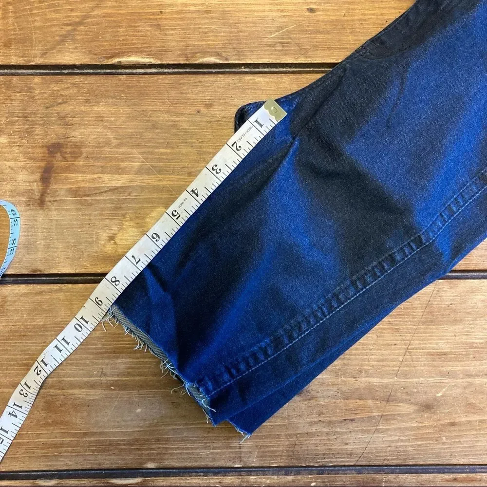 Free People Cut Off Denim Biker Shorts Size 26 NWT Dark Wash