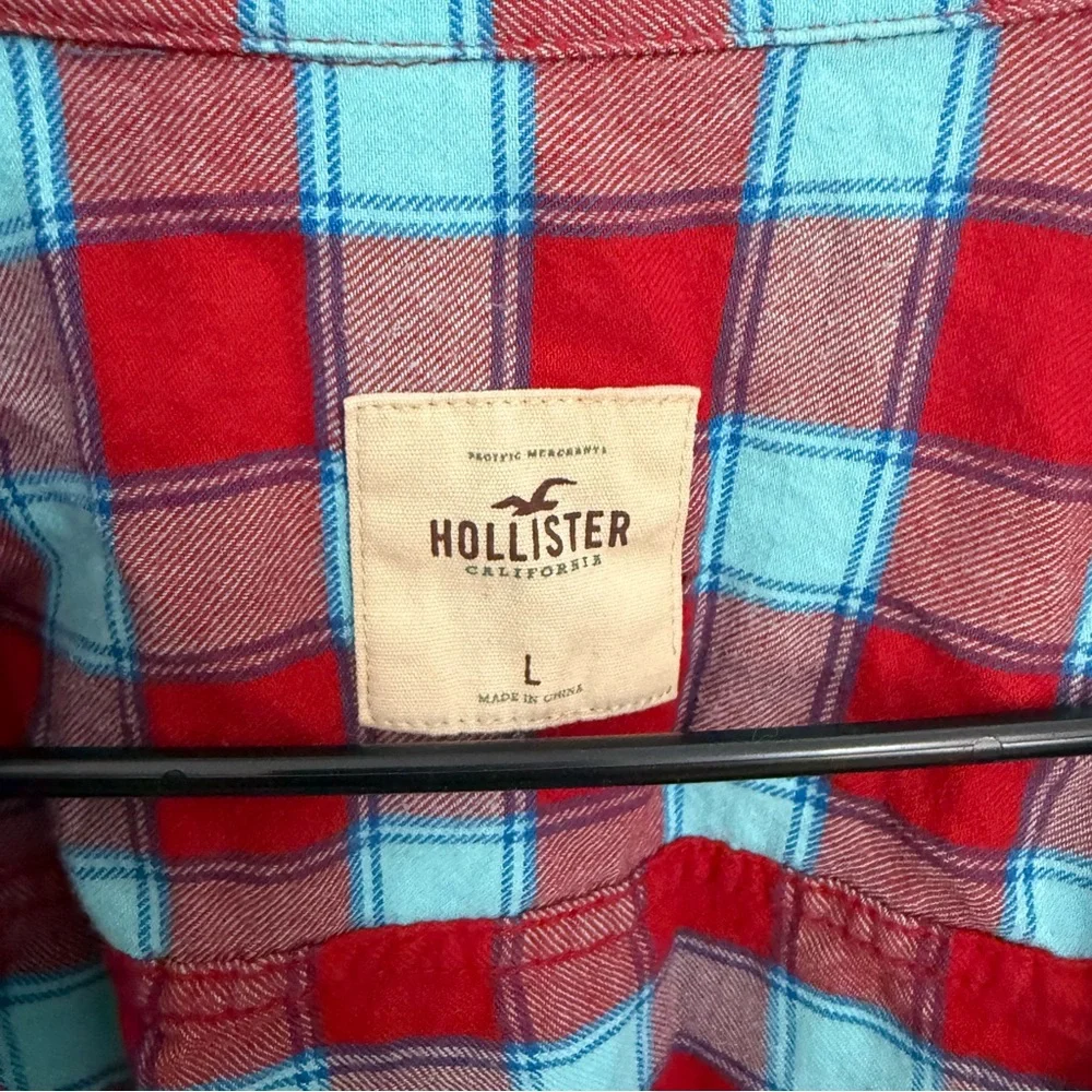Hollister plaid button