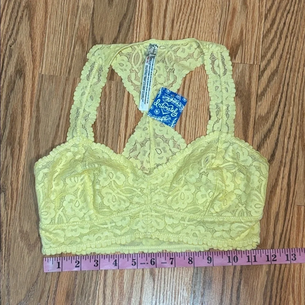 Intimately Free People Yellow Lace Bralette, Small